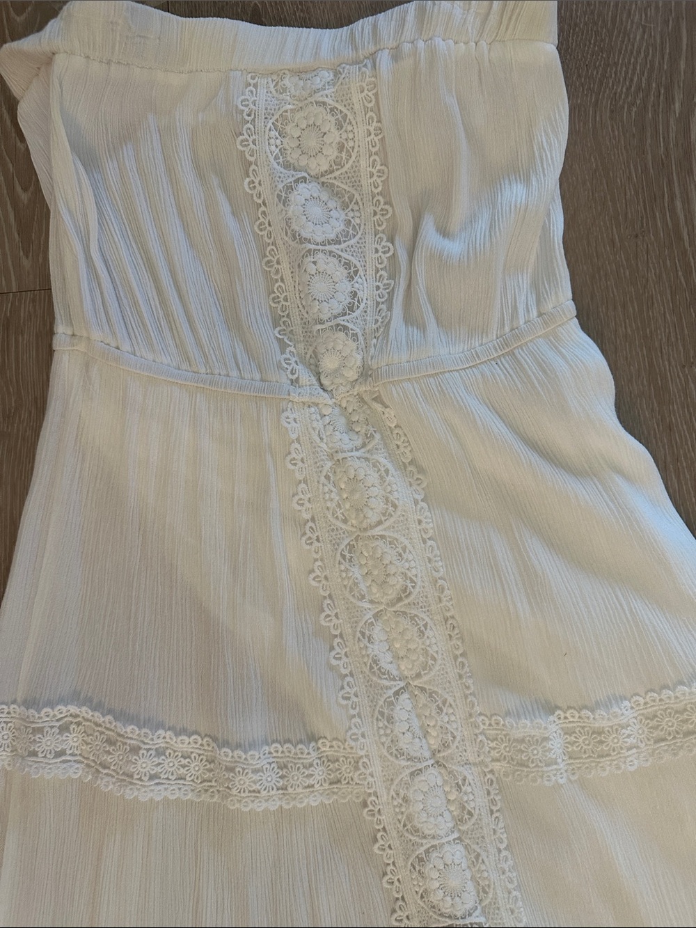 Justify White Strapless Lace-Trim Maxi Skirt - Picture 3 of 6